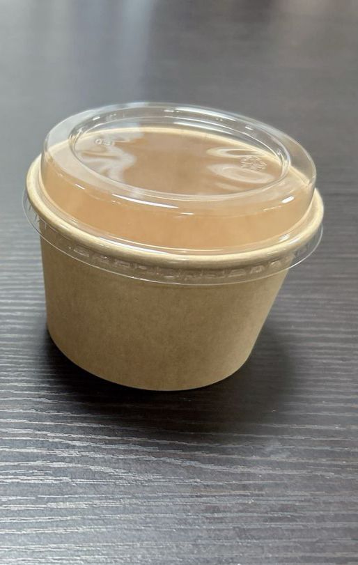 ENVASE CIRCULAR 8oz KRAFT C/ TAPA PET