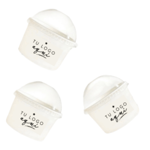CONTENEDOR CUCHAREABLE 12 OZ BLANCO C/ TAPA DOMO PET