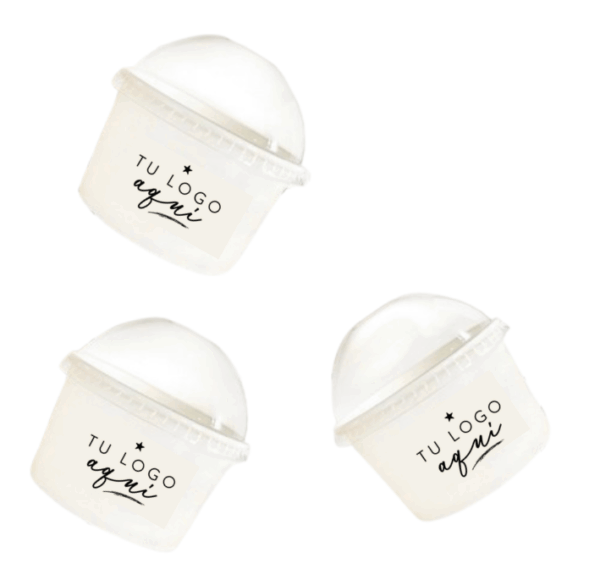 CONTENEDOR CUCHAREABLE 16 OZ BLANCO C/ TAPA DOMO PET