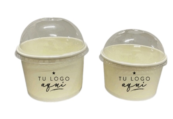 CONTENEDOR CUCHAREABLE 16 OZ BLANCO C/ TAPA DOMO PET - Imagen 4
