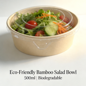 BOWL DE BAMBÚ 500 ML + TAPA PET
