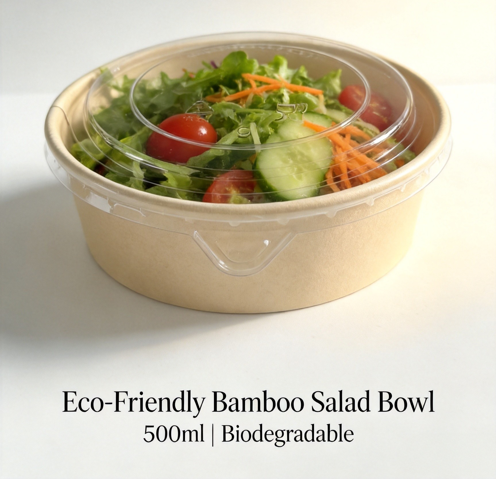 BOWL DE BAMBÚ 500 ML + TAPA PET