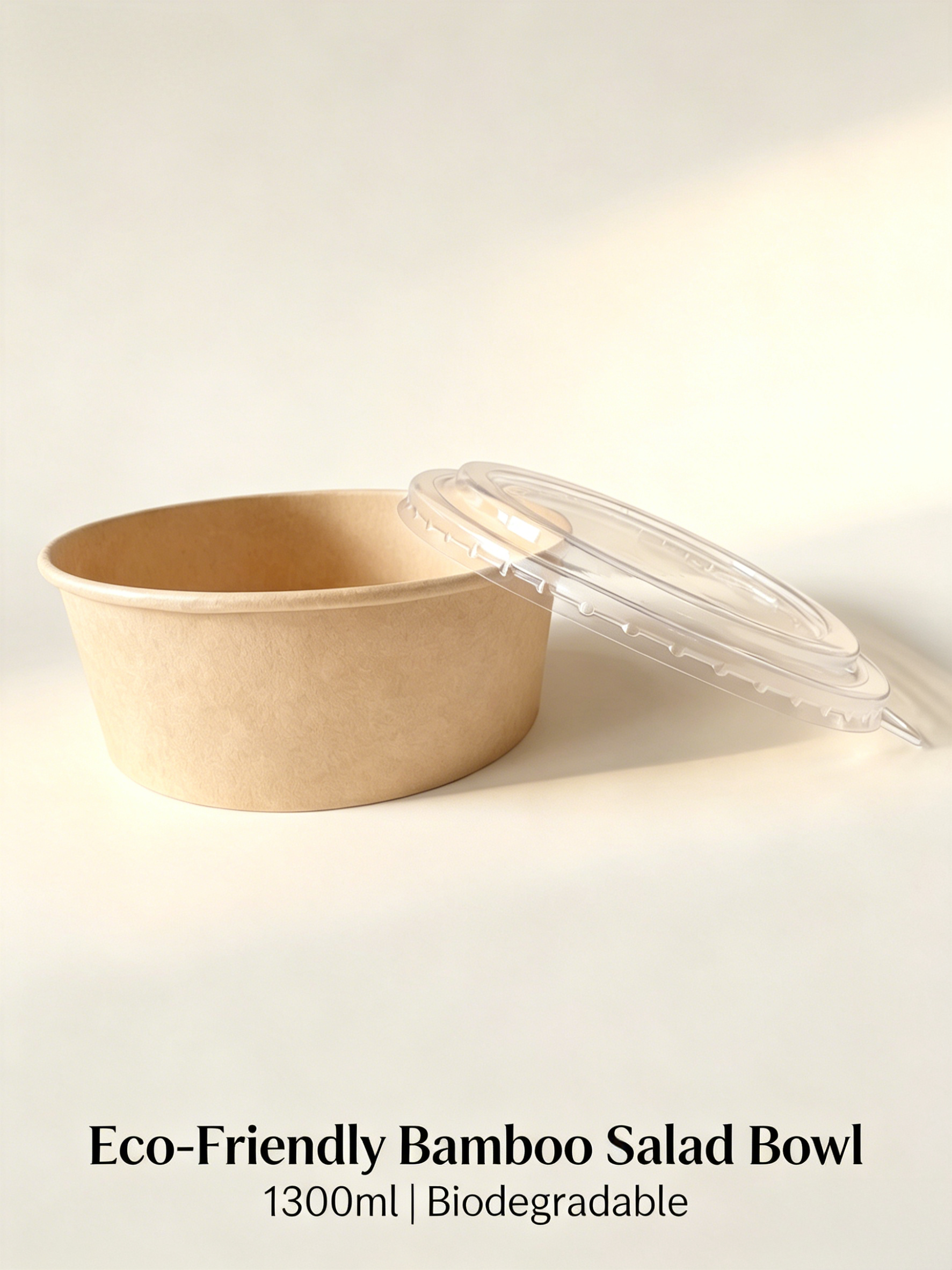 BOWL DE BAMBÚ 1300 ML + TAPA PET - Imagen 2