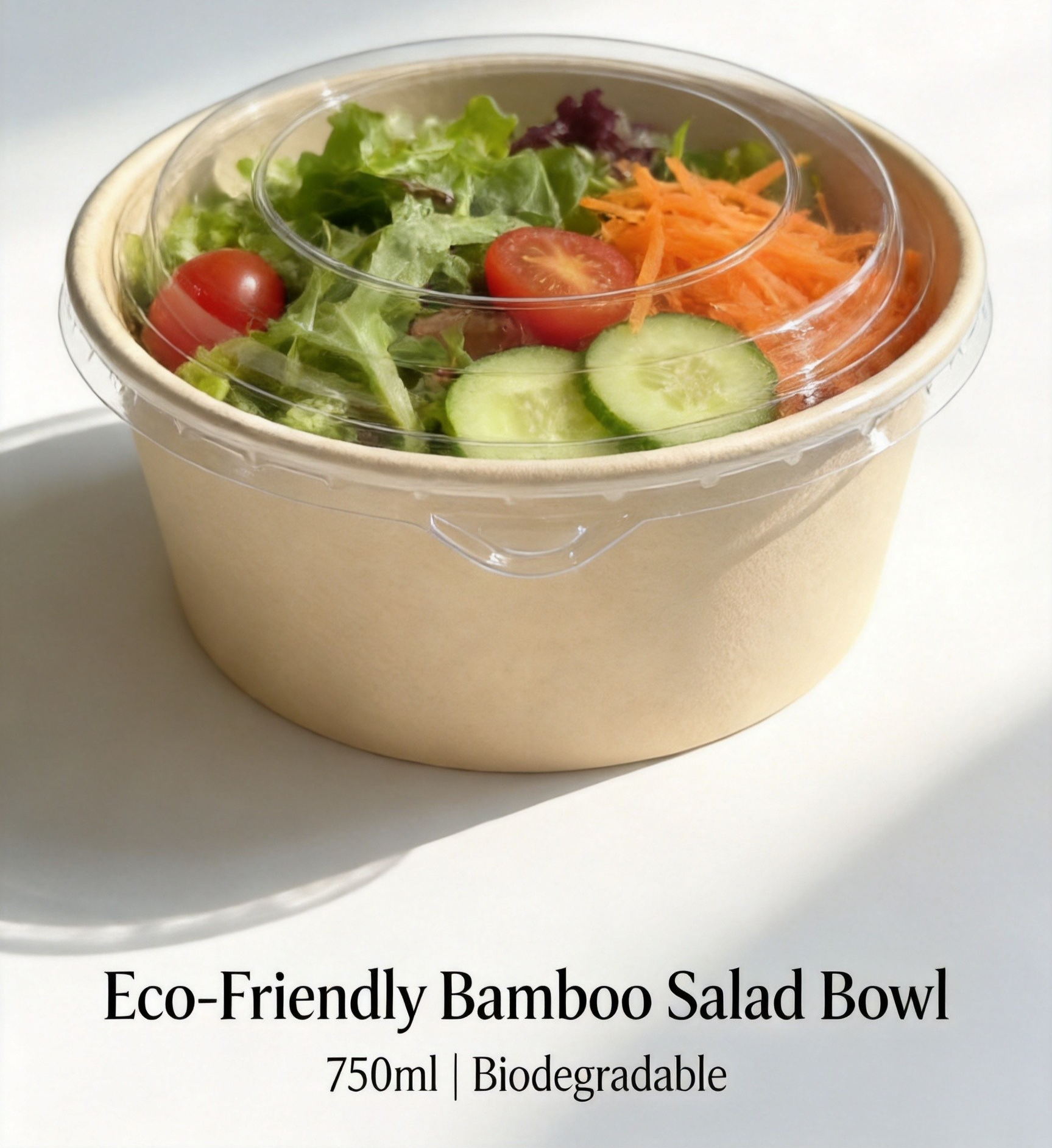 BOWL DE BAMBÚ 750 ML + TAPA PET